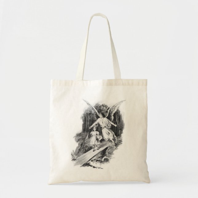 Tote Bag Ange gardant un enfant de fille (Devant)