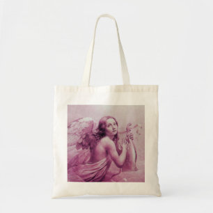 Tote Bag ANGE JOUER LYRA SUR LES NUAGES roses