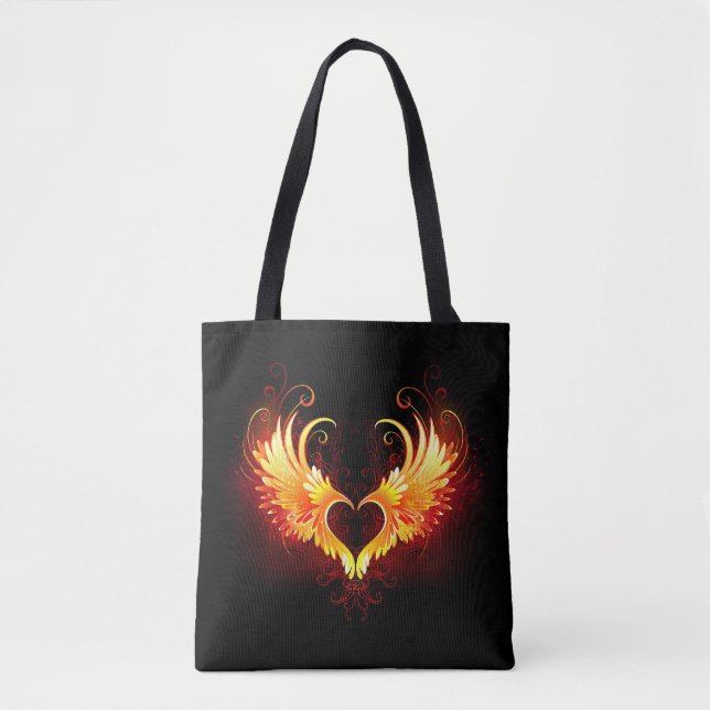 Tote Bag Angel Fire Heart with Wings (Devant)