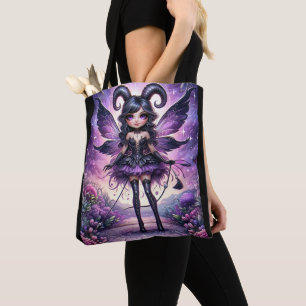 Tote Bag Angelina Purple Gothic Fairy Scorpion Hornes Zodia