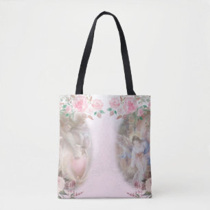 Tote Bag Angels et Roses et rose