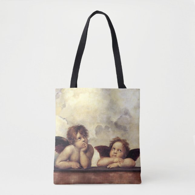 Tote Bag ANGES / Cherubs ailés, Nuages Raffaello Sanzio (Devant)