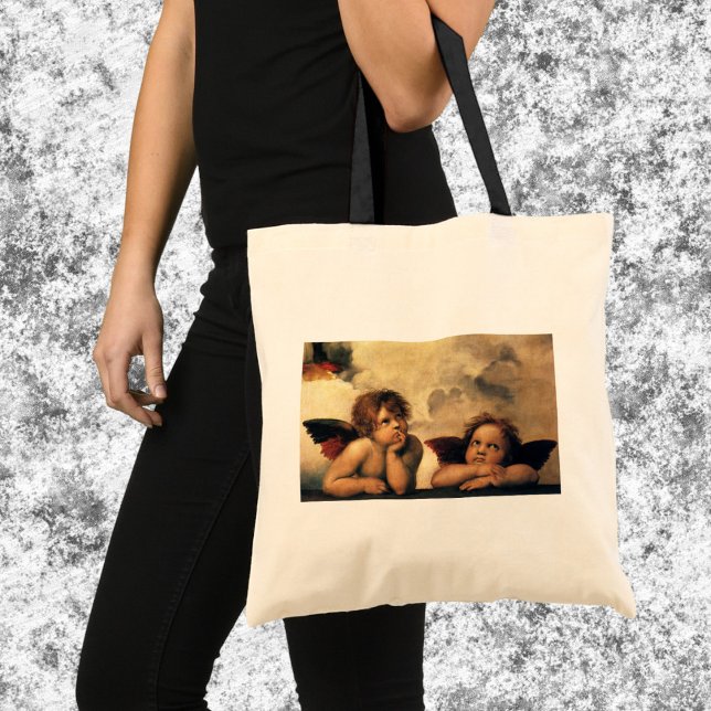 Tote Bag Anges de la Madone Sixtine par Raphaël Sanzio (Créateur téléchargé)