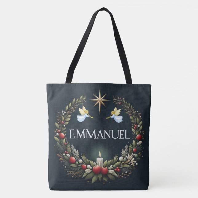 Tote Bag anges de Noël Emmanuel (Devant)