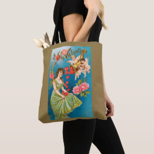 Tote Bag Anges et cœurs de la Saint-Valentin victorienne vi