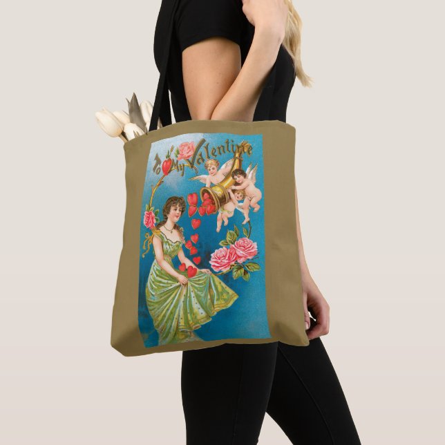 Tote Bag Anges et cœurs de la Saint-Valentin victorienne vi (De près)