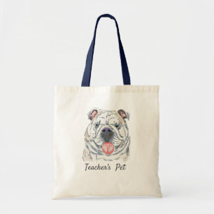 Tote Bag Anglais Bulldog - Illustration drôle réaliste