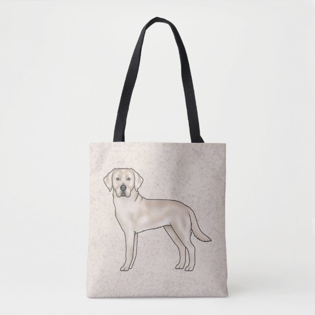 Tote Bag Anglais Cream Labrador Retriever mignon Cartoon Ch (Devant)