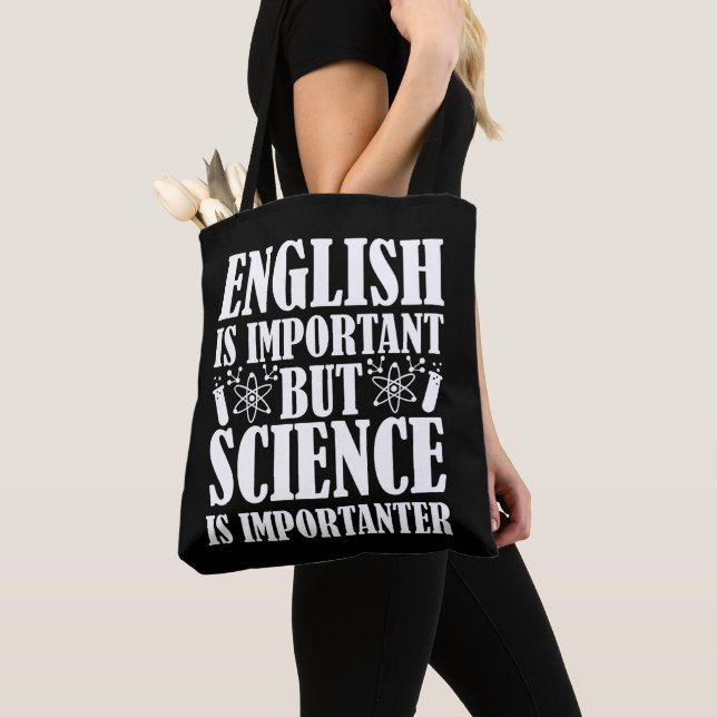 Tote Bag Anglais Important Mais Science Drôle Enseignant Di (De près)