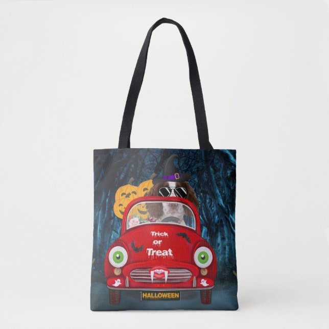 Tote Bag Anglais Springer Spaniel chien Voiture Effrayant H (Devant)