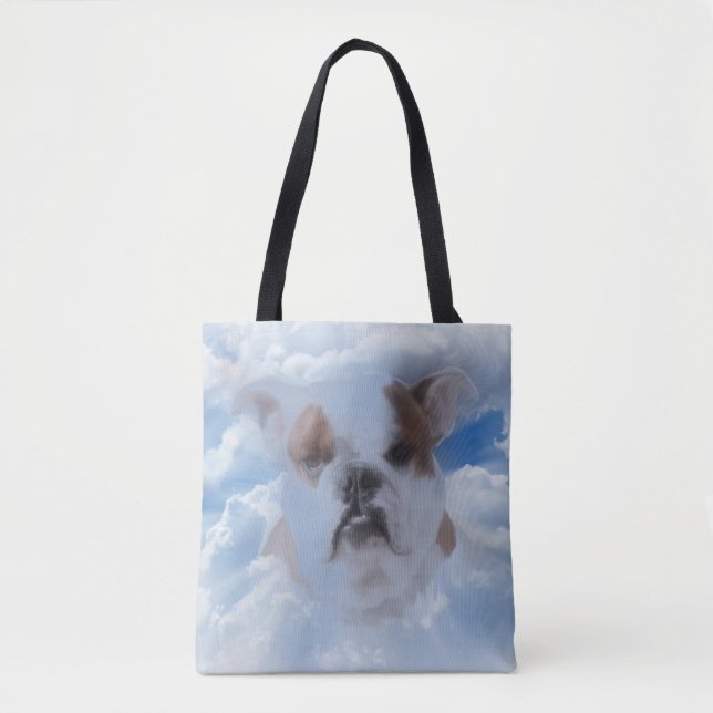 Tote Bag Animal de compagnie Bulldog aux nuages paradisiaqu (Devant)