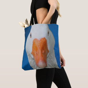 Tote Bag Animal de ferme à visage d'oie blanche