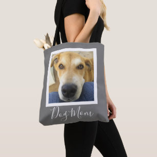 Tote Bag Animal Photo Chien Maman Gris Blanc