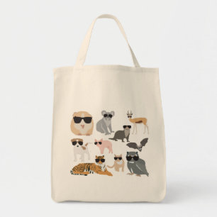 Tote Bag Animaux cool et amusants portant des lunettes de s