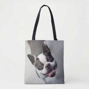 Tote Bag Animaux de bébés cutest Boston Bulldog Smile