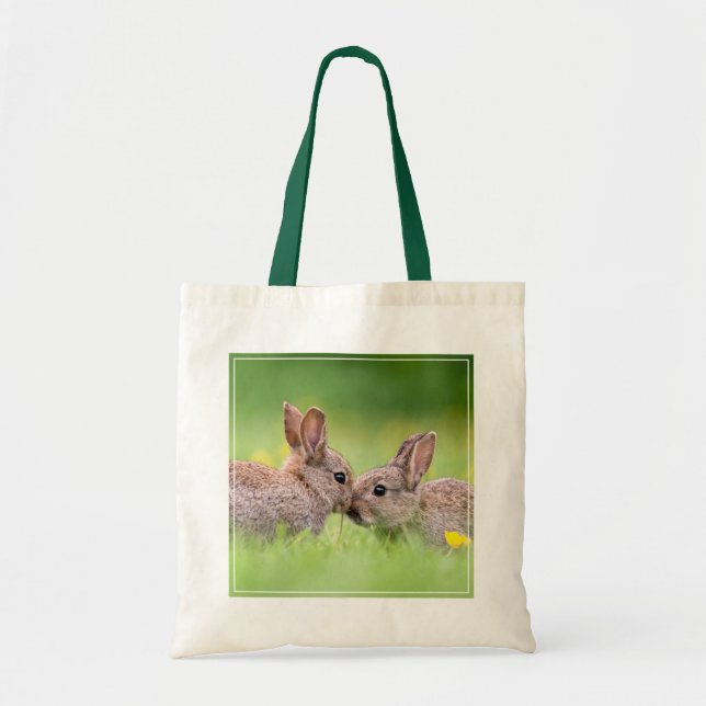Tote Bag Animaux de bébés cutest | Bunny Kiss (Devant)