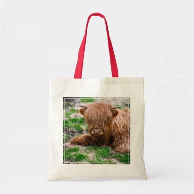 Tote Bag Animaux de bébés cutest | Calf de vache des Highla (Devant)