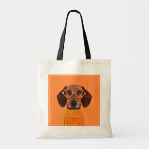 Tote Bag Animaux de bébés cutest   Chandail orange Dachshun