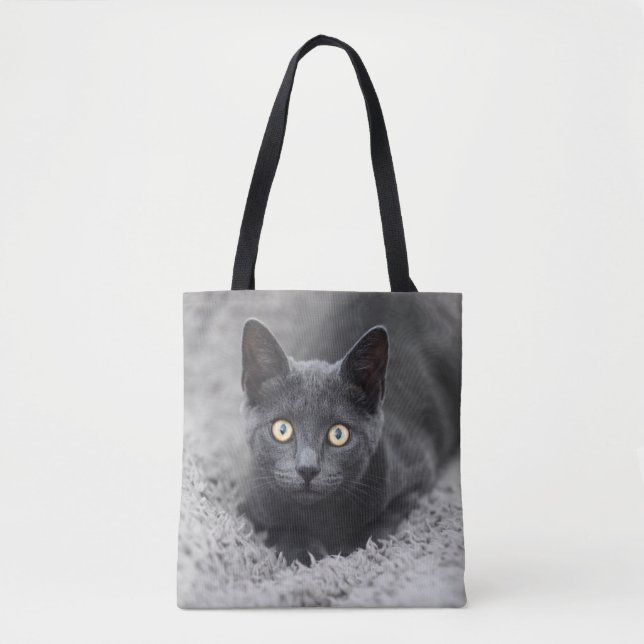 Tote Bag Animaux de bébés cutest | Chat gris (Devant)
