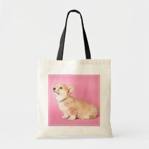 Tote Bag Animaux de bébés cutest   Corgi rose Chiot