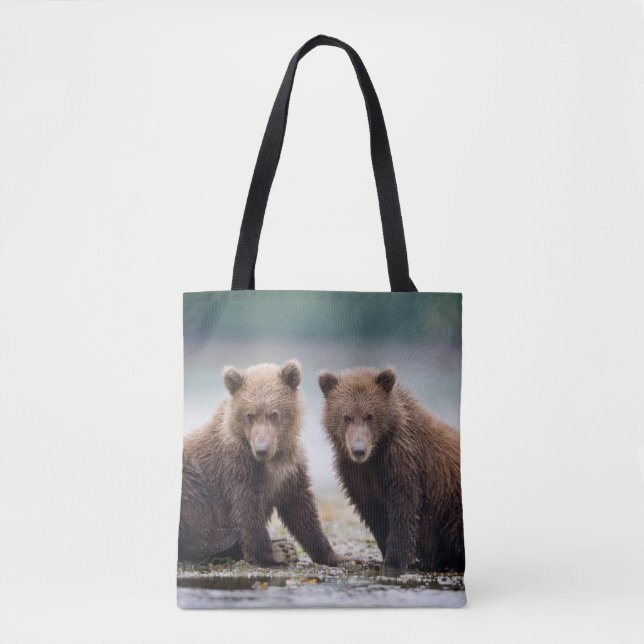 Tote Bag Animaux de bébés cutest | Deux petits ours d'ours (Devant)