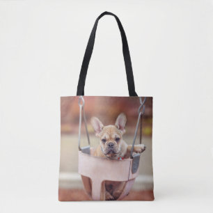 Tote Bag Animaux de bébés cutest French Bulldog Playgroun