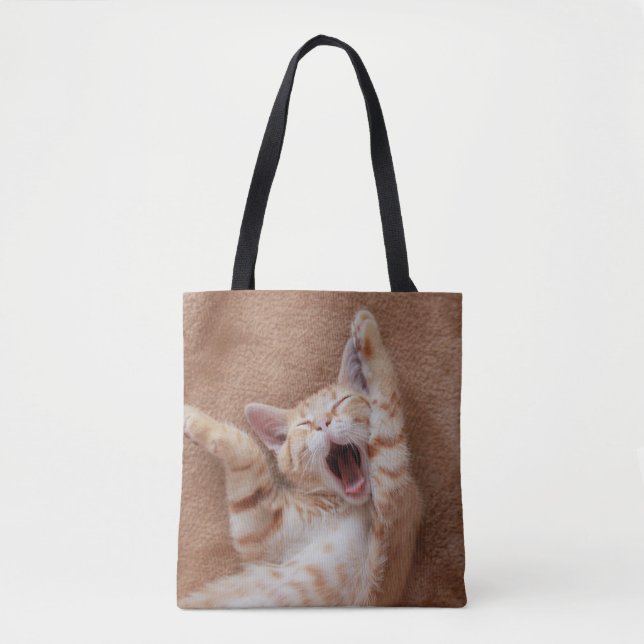 Tote Bag Animaux de bébés cutest | Ginger Kitten Yawning (Devant)
