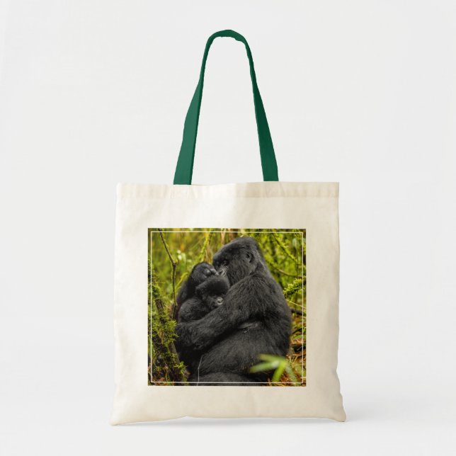 Tote Bag Animaux de bébés cutest | Gorilla & bébé (Devant)