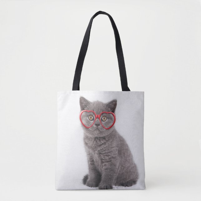 Tote Bag Animaux de bébés cutest | Lunettes cardiaques de c (Devant)