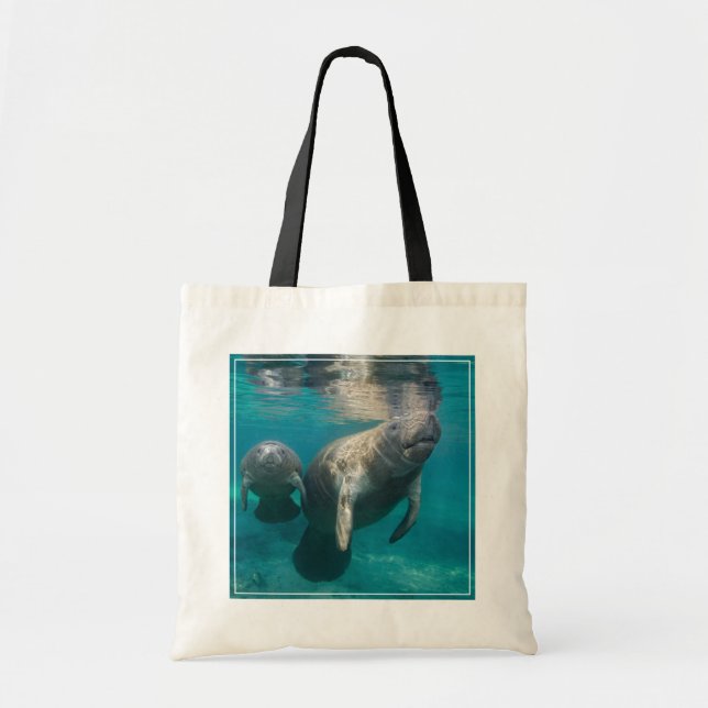Tote Bag Animaux de bébés cutest | Manat & bébé (Devant)