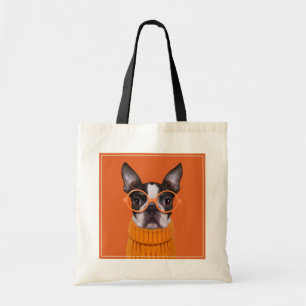 Tote Bag Animaux de bébés cutest   Orange Boston Terrier