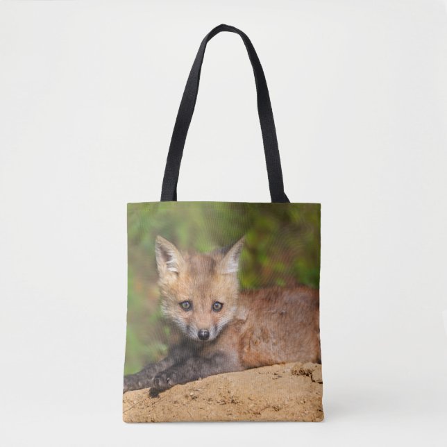 Tote Bag Animaux de bébés cutest | Red Fox Pup (Devant)