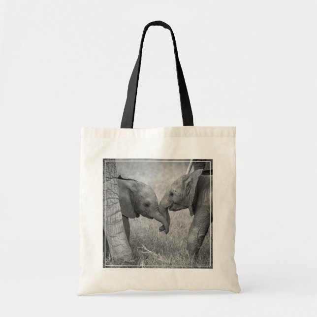 Tote Bag Animaux de bébés cutest | Salutation des éléphants (Devant)
