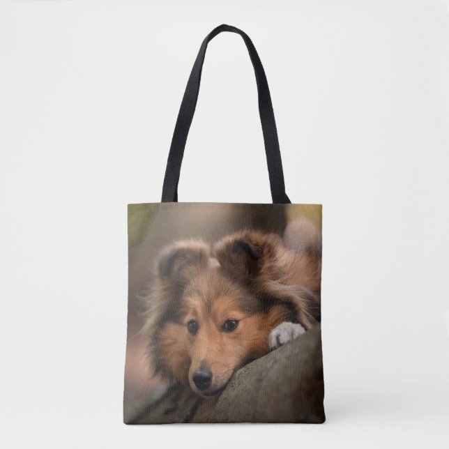Tote Bag Animaux de bébés cutest | Shetland Sheepdog Puppy