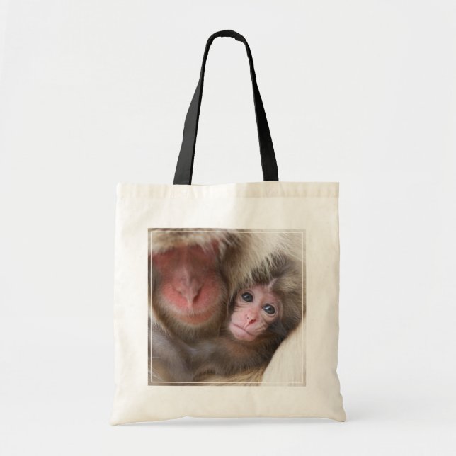 Tote Bag Animaux de bébés cutest | Singe des neiges (Devant)