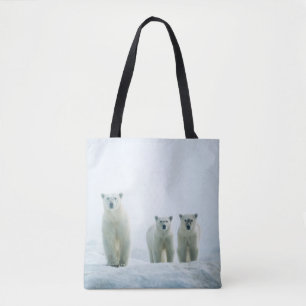 Tote Bag Animaux de bébés cutest   Trois jeunes ours polair