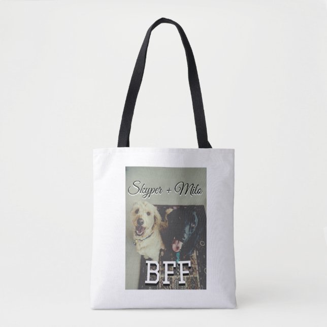 Tote Bag Animaux de compagnie amis besties ajouter nom anim (Devant)