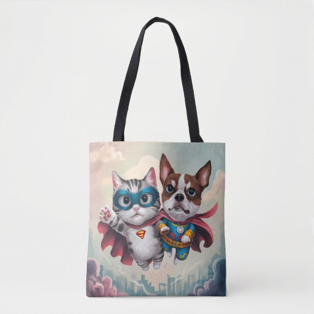 Tote Bag Animaux de compagnie Superhero (Devant)