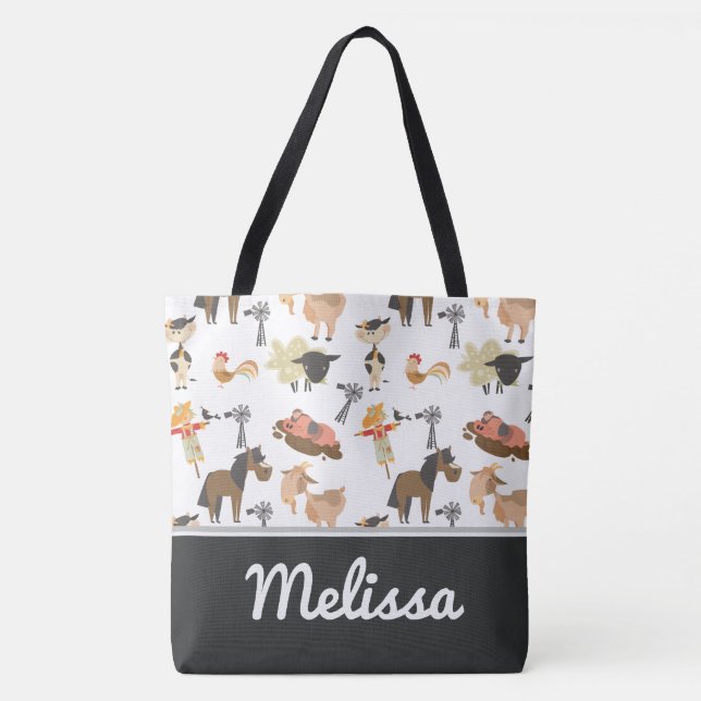 Tote Bag Animaux de ferme de basse-cour | personnalisé (Devant)