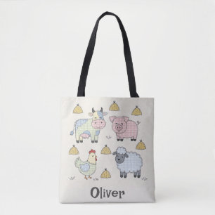 Tote Bag Animaux de ferme mignons en patchwork