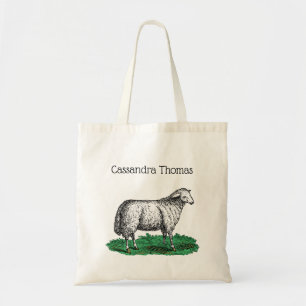 Tote Bag Animaux de ferme vintages de mouton Ewe Dessin C