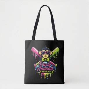 Tote Bag Animaux de fête de baseball drôle de singe pour fe
