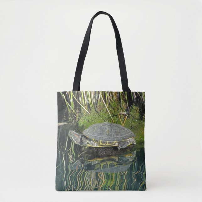 Tote Bag Animaux de la tortue avec Réflexion de l'eau Natur (Devant)