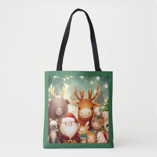 Tote Bag Animaux de Noël 8 (Devant)