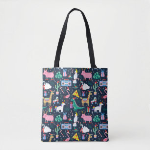 Tote Bag Animaux de vacances et icônes Motif