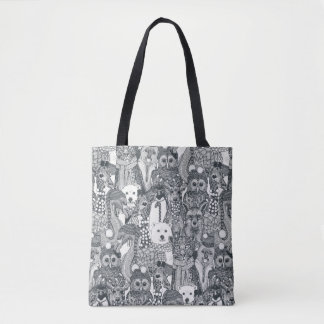 Tote Bag animaux festifs gris