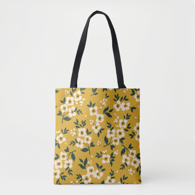 Tote Bag Animaux forestiers, masques, motif de virus. (Devant)