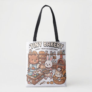 Tote Bag Animaux mignons préparant des cupcakes et du pain