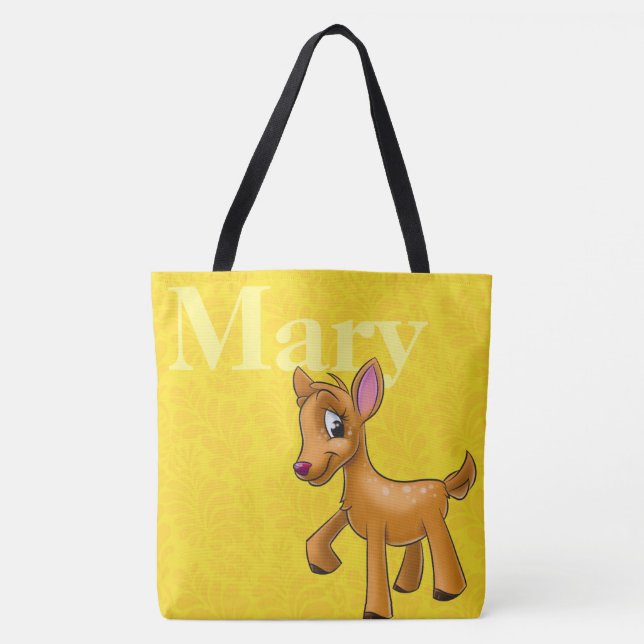 Tote Bag Animaux nommés customisés de bande dessinée avec (Devant)
