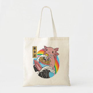 Tote Bag Anime Axolotl Waifu Who Love Anime Ramen And Sketc